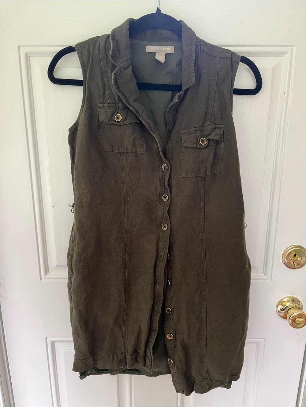 Banana Republic Olive Green Sleeveless Utility Vest